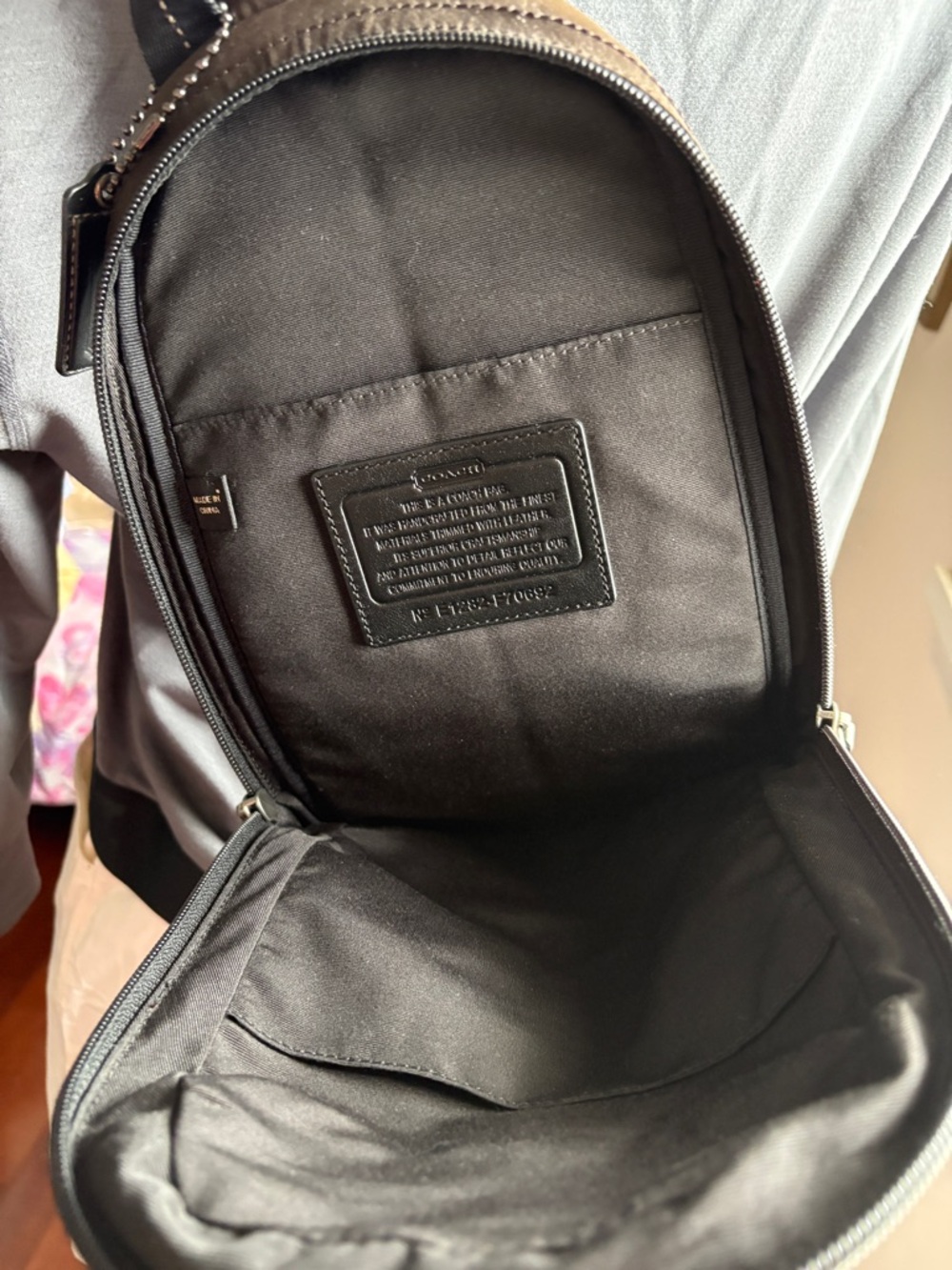 Coach Brown and Black Men’s Sling Belt Bag - Picture 3 of 6